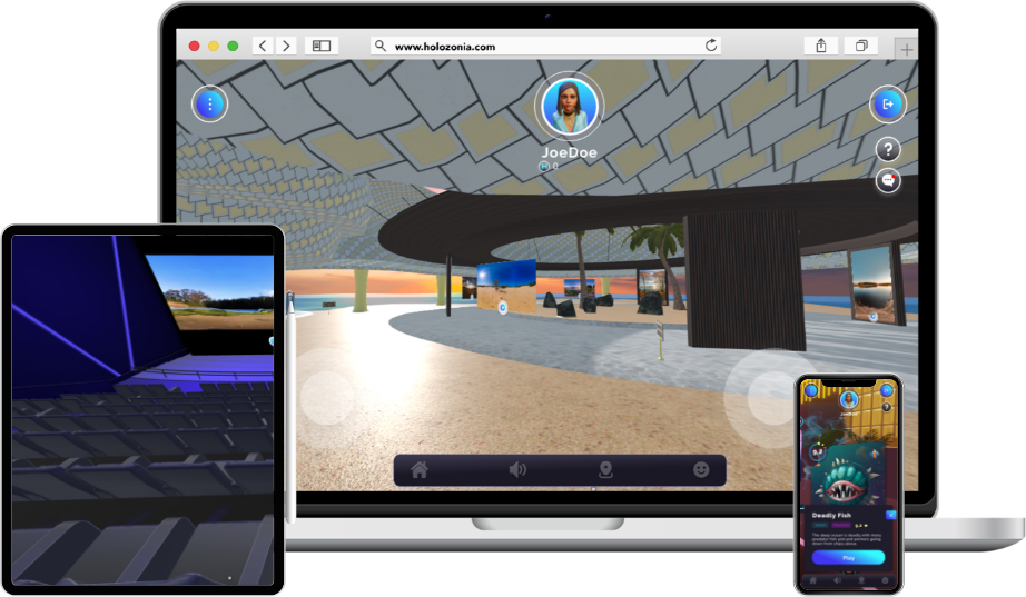 Holozonia en teléfono, tablet y PC